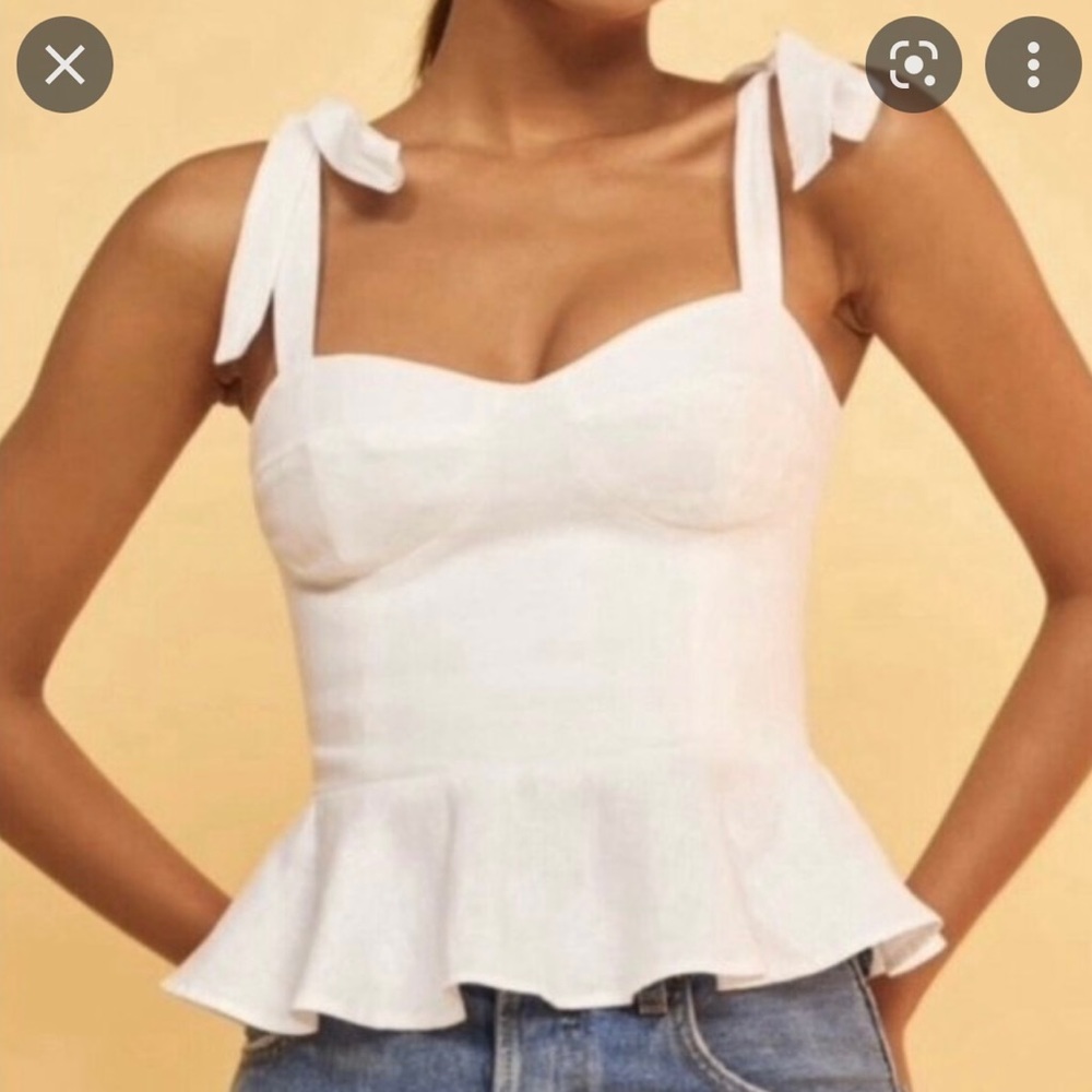 Reformation Kassi Top White - Size 6